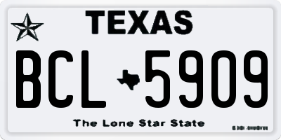 TX license plate BCL5909