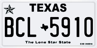 TX license plate BCL5910