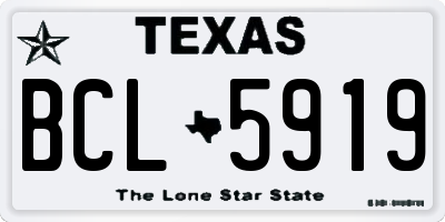 TX license plate BCL5919