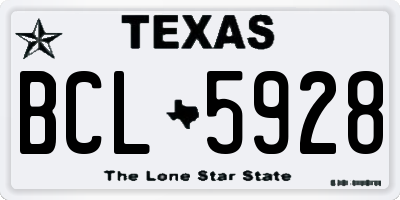 TX license plate BCL5928