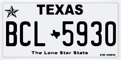 TX license plate BCL5930