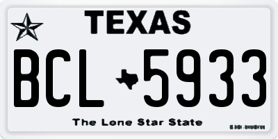 TX license plate BCL5933