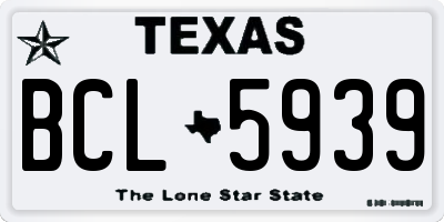TX license plate BCL5939
