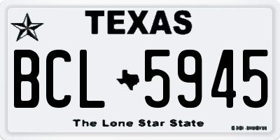 TX license plate BCL5945