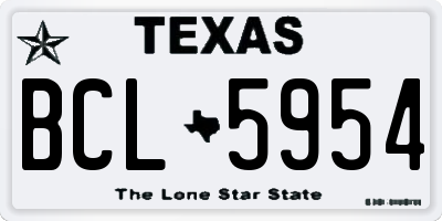 TX license plate BCL5954