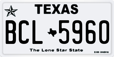 TX license plate BCL5960