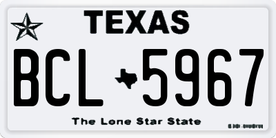 TX license plate BCL5967