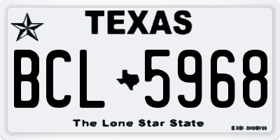 TX license plate BCL5968