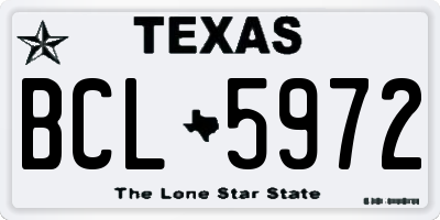 TX license plate BCL5972