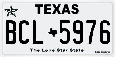 TX license plate BCL5976