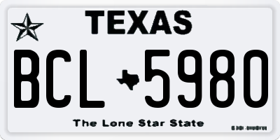 TX license plate BCL5980