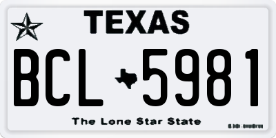 TX license plate BCL5981