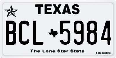 TX license plate BCL5984