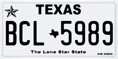 TX license plate BCL5989