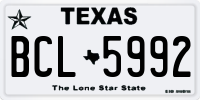 TX license plate BCL5992