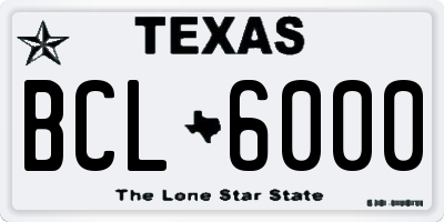 TX license plate BCL6000