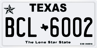 TX license plate BCL6002