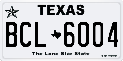 TX license plate BCL6004