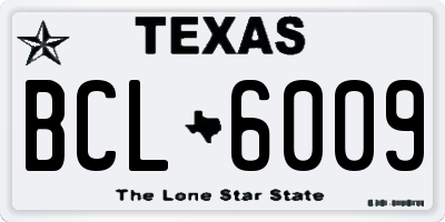 TX license plate BCL6009
