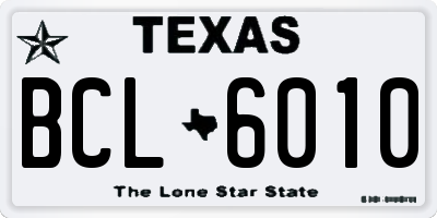 TX license plate BCL6010