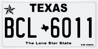 TX license plate BCL6011