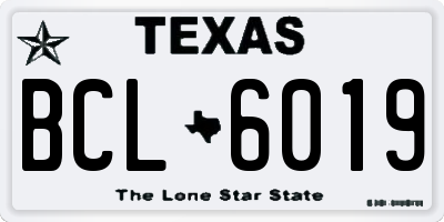 TX license plate BCL6019