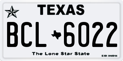 TX license plate BCL6022