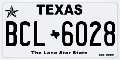 TX license plate BCL6028