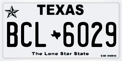 TX license plate BCL6029