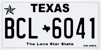 TX license plate BCL6041