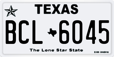 TX license plate BCL6045