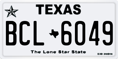 TX license plate BCL6049