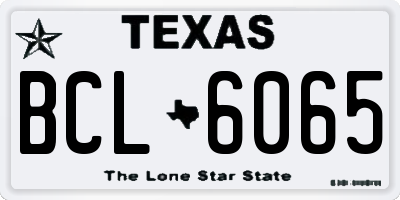 TX license plate BCL6065
