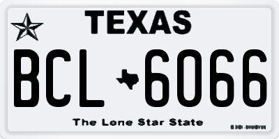 TX license plate BCL6066