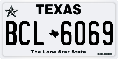 TX license plate BCL6069
