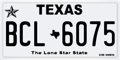TX license plate BCL6075