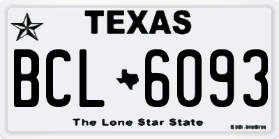 TX license plate BCL6093