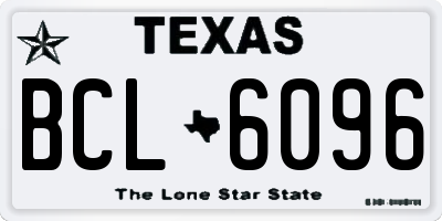 TX license plate BCL6096