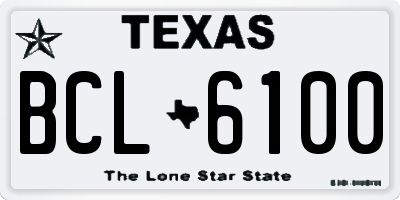 TX license plate BCL6100