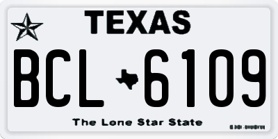 TX license plate BCL6109