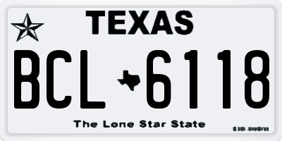 TX license plate BCL6118