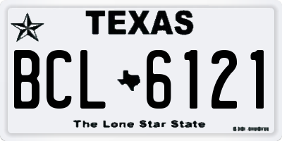 TX license plate BCL6121