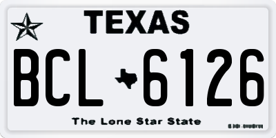 TX license plate BCL6126