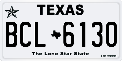 TX license plate BCL6130