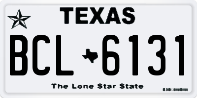 TX license plate BCL6131