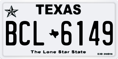TX license plate BCL6149