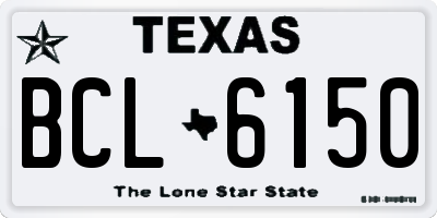 TX license plate BCL6150