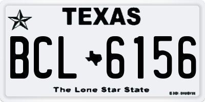 TX license plate BCL6156