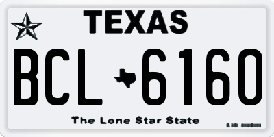 TX license plate BCL6160