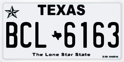 TX license plate BCL6163